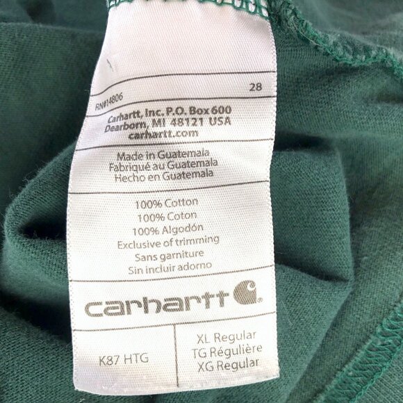 2 Carhartt Mens T-Shirt XL Lot Of Two Short Sleeve Crew Neck Casual Pocket Tee - Picture 14 of 16